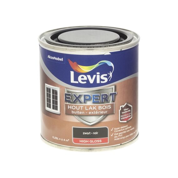 Levis Expert Houtlak Buiten High Gloss 0,25L Zwart