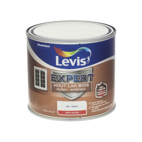 Levis Expert Houtlak Buiten High Gloss 0,5L Wit