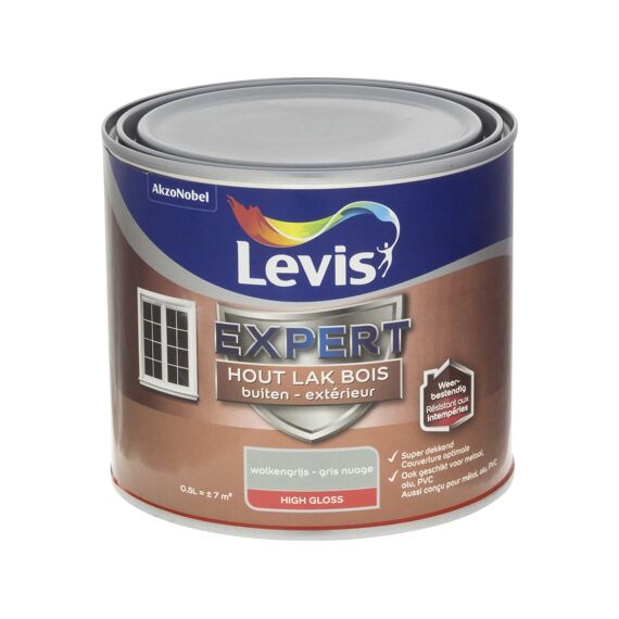 Levis Expert Houtlak Buiten High Gloss 0,5L Wolkengrijs