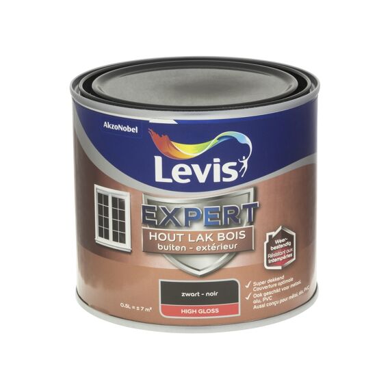 Levis Expert Houtlak Buiten High Gloss 0,5L Zwart