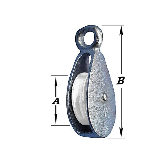 Katrol Ijzer Wiel Vast Oog 33 Mm