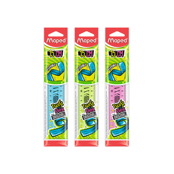 Maped Plastic Lat 15Cm Twist N Flex