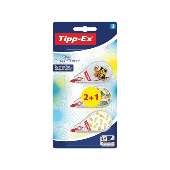 Tipp-Ex Correctieroller Mini Pocket Mouse Decor 5Mm 2+1 Gratis