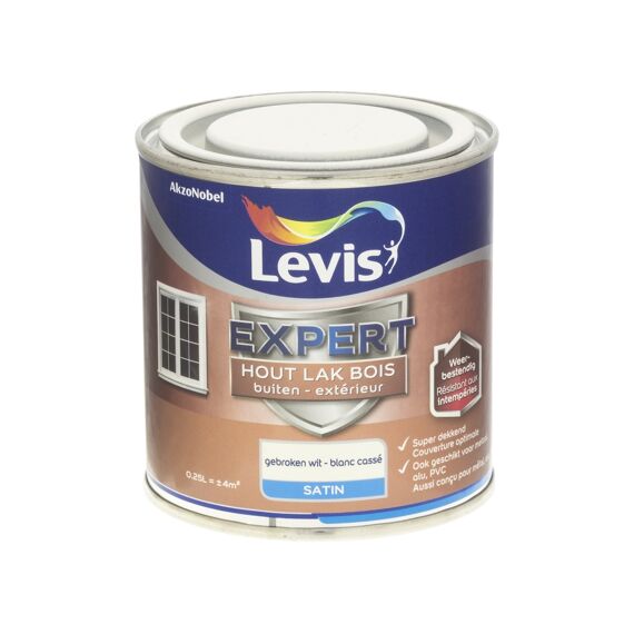 Levis Expert Houtlak Buiten Satin 0,25L Gebroken Wit