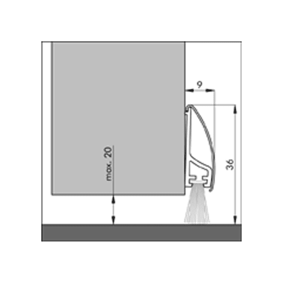 Dorpelprofiel Rvs 40x8x1000