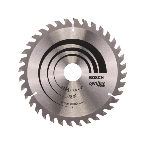 Cirkelzaagblad Optiline Wood, 184 X 30 X 2,6 Mm, 36T