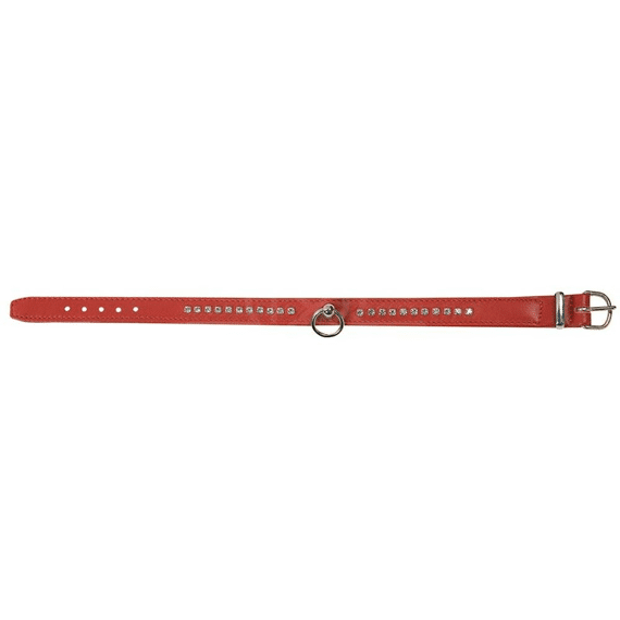 Halsband single diamonds rood 100cm