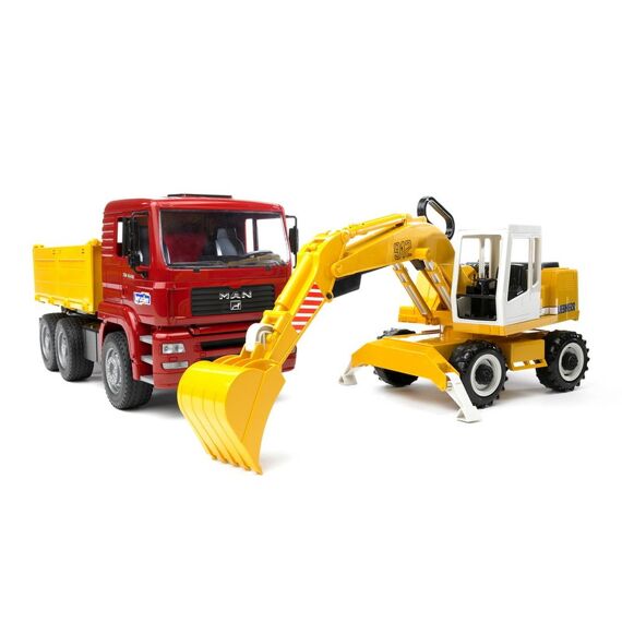 Bruder 02751 MAN TGA truck met Liebherr graafmachine