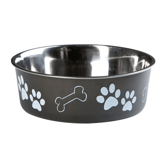 Voer- En Drinkbak Hond Inox Bella 17Cm Zwart