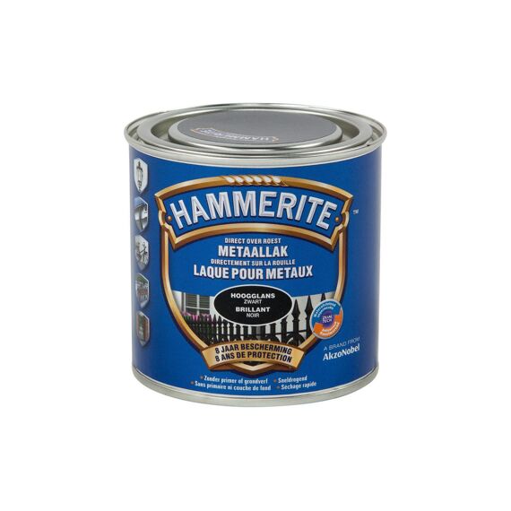 Hammerite Hoogglanslak Zwart 250 Ml