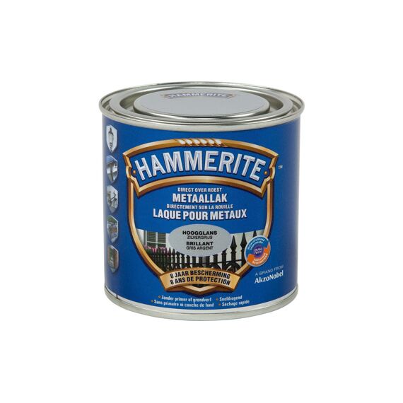 Hammerite Hoogglanslak Zilvergrijs 250 Ml