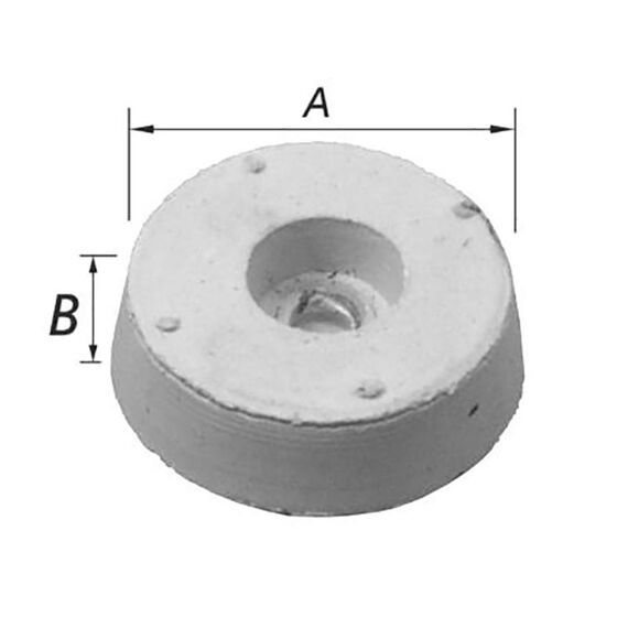 Stoeldoppen Schroefg.+Ring Wit 24X8Mm