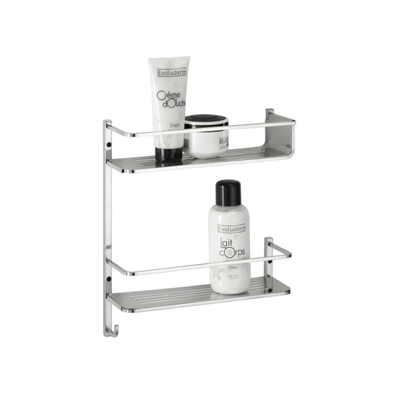 Palatino Doucherekje met 2 schappen glanzend inox 31,2 x 37 x 10,6 cm
