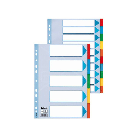 Index Karton Tabbl A4 10Tabs Ass