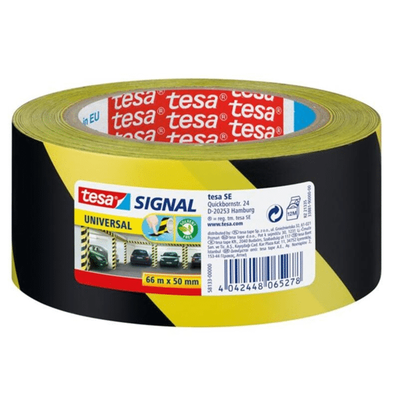 Tesa Pack Pp Waarschuwingstape Geel/Zwart