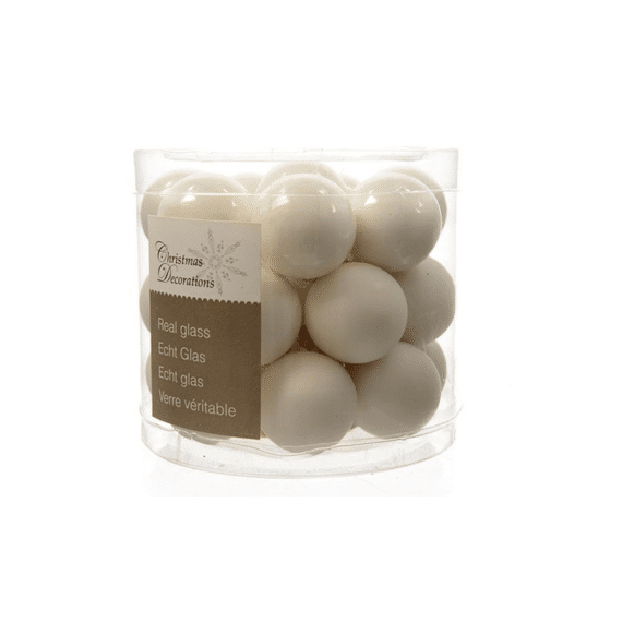 Mini - Glasballetjes 25 Mm Wolwit