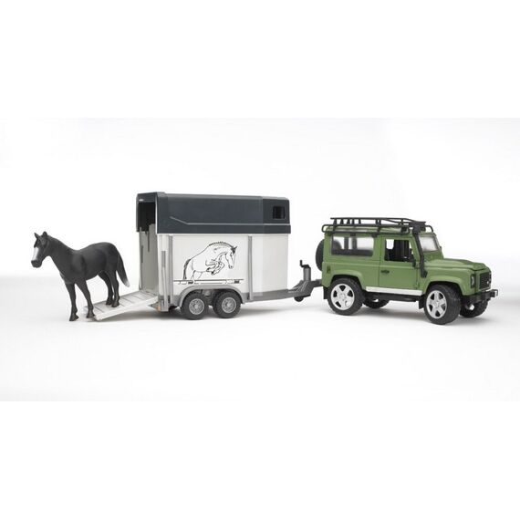 Bruder 02592 Land Rover Defender met paardentrailer