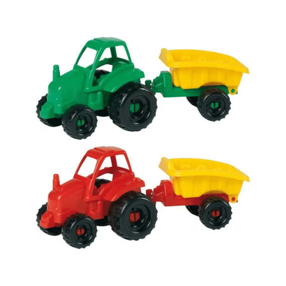 Ecoiffier Mini Tractor met Kar Assortiment