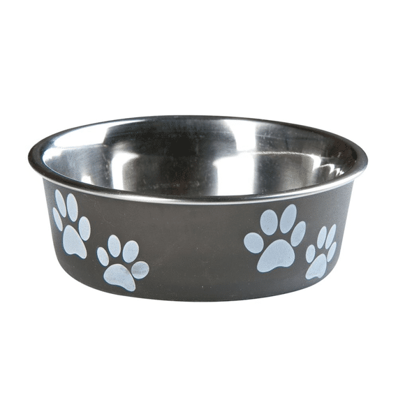 Voer- En Drinkbak Hond Inox Bella 12Cm Zwart