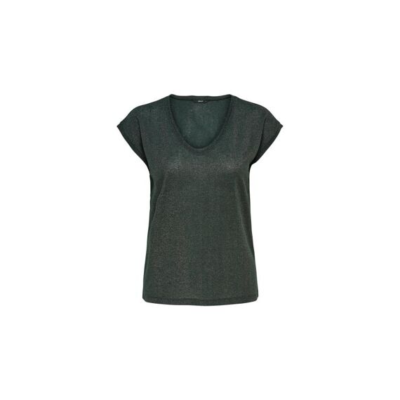 Only Noos Onlsilvery S/S V Neck Lurex Top Jrs