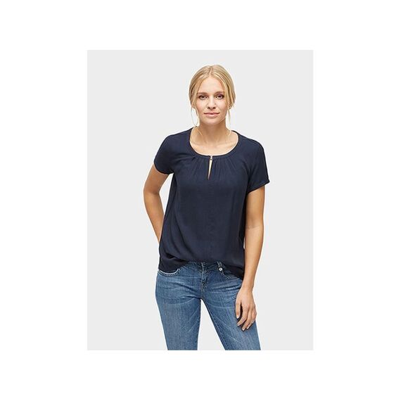 TOM TAILOR DAMES NOOS FABRIC MIX PLEAT T-SHIRT T-SHI