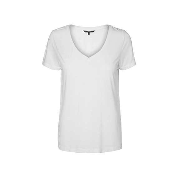 Vero Moda 1815 Vmspicy V-Neck Ss Top Noos Bright White