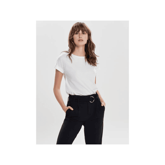 Jacqueline De Yong Noos Jdylouisa S/S Fold Up Top Jrs Black L
