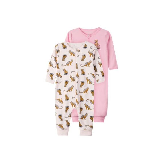 Name It New Born Noos Nbfnightsuit 2P Zip Barley Pink Leo