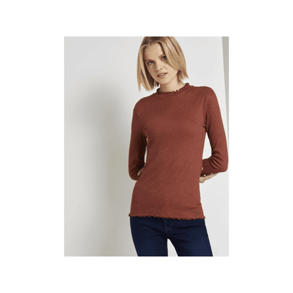 Tom Tailor Denim Dames Noos Longsleeve With Frilled Edges