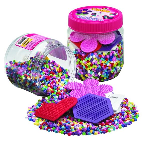 Hama 4000 Beads En Boards In Tub 4000 Pink Mix