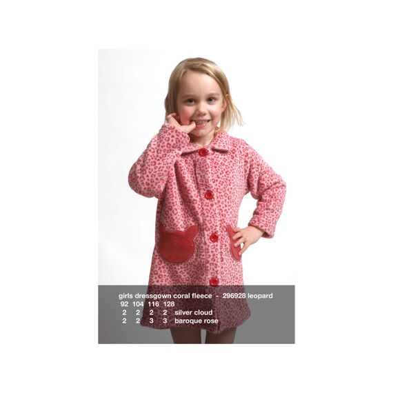 Cocodream W20 Meisjes Slaapkleed Coral Fleece Leopard