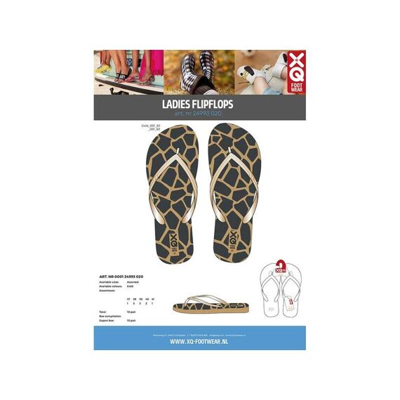 Apollo Noos Dames Slippers Met Print Gold Ass
