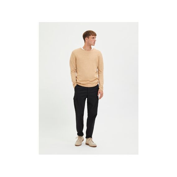 Selected Homme Black Noos Slhrome Ls Knit Crew Neck Noos