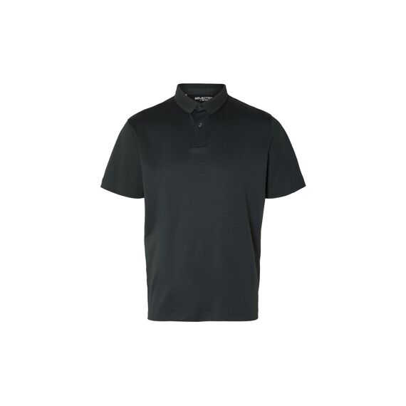 Selected Homme Black Noos Slhleroy Coolmax Ss Polo