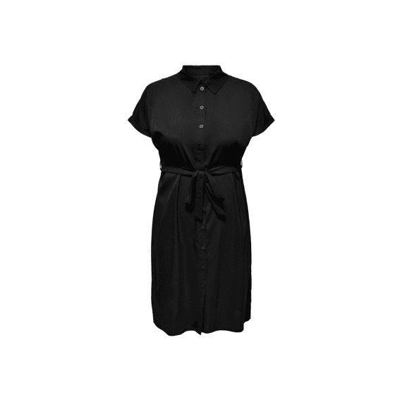 Only Carmakoma Noos Cardiega Ss Blk Shirt Dress Wvn Noo