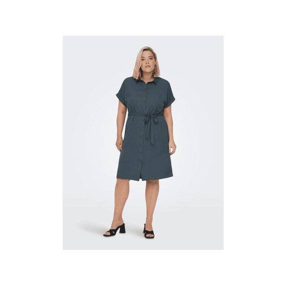 Only Carmakoma Noos Cardiega Ss Blk Shirt Dress Wvn Noo
