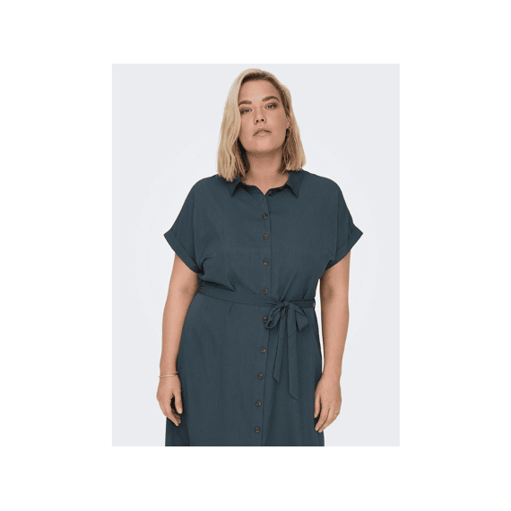 Only Carmakoma Noos Cardiega Ss Blk Shirt Dress Wvn Noo