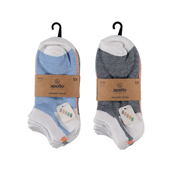 Apollo Noos Jongens Sneaker Kousen 5-Pack