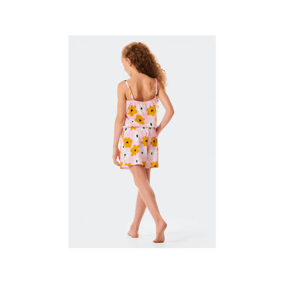 Schiesser Z22 Jumpsuit Kort Katoen V-Hals Bloemen