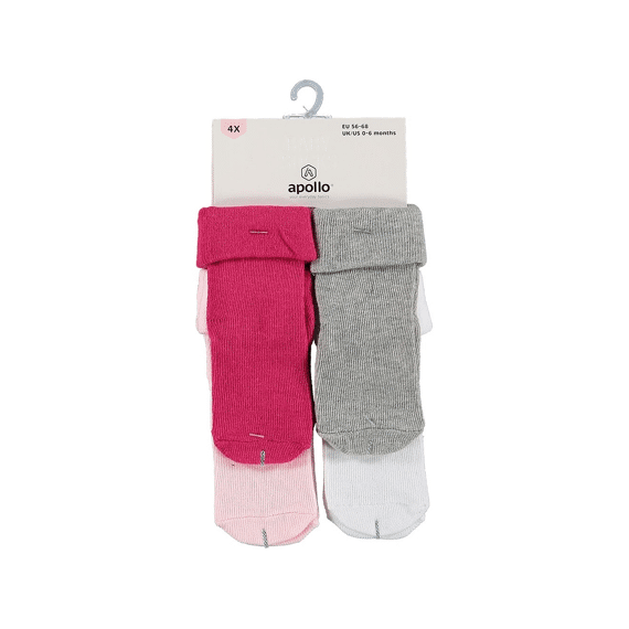 Apollo Z22 Baby Unisex Plain Socks 4-pack