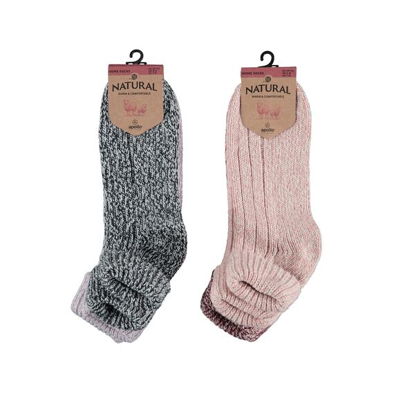 Apollo Noos Ladies Wool Home Socks 2-Pack