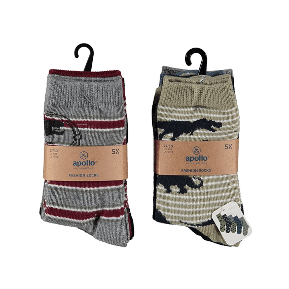 Apollo Noos Boys Computer Socks 5-Pack
