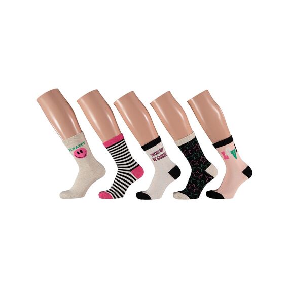 Apollo Noos Girls Computer Socks 5-Pack
