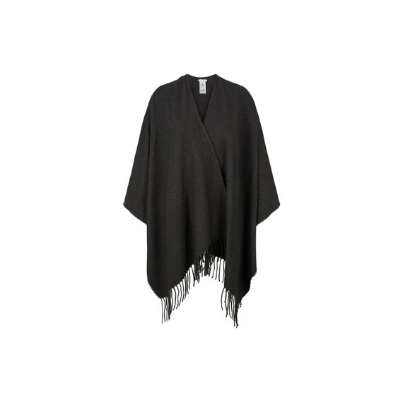 Tom Tailor Dames 2209 Cozy Fringe Cape Evident Anthracite Melange Onesize