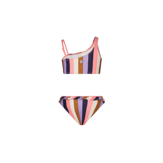 B Nosy Z23 Girls Slanted Bikini W/ Aop And Ruffle On Pants