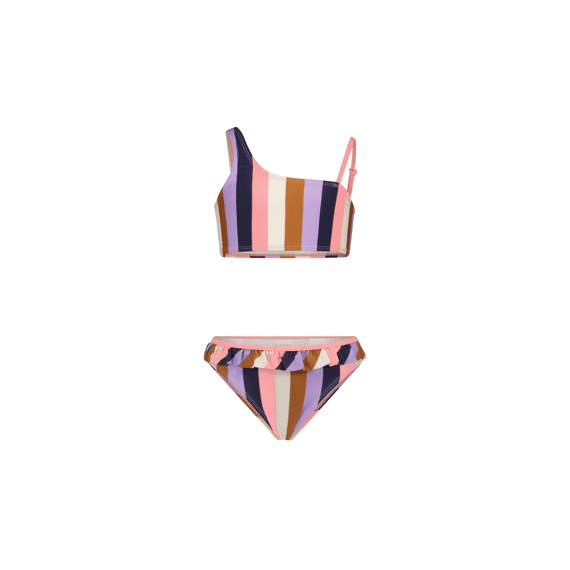 B Nosy Z23 Girls Slanted Bikini W/ Aop And Ruffle On Pants