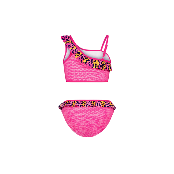Just Beach Z23 Grils Aop Bikini With Ruffle Details And Slanted Top