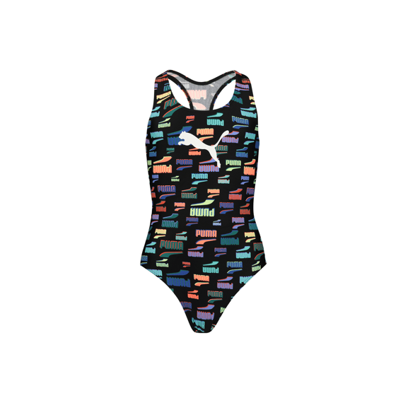 Puma Z23 Swim Girls Logo Print Racerback Swimsuit 1P