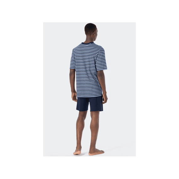 Schiesser Z23 Heren Pyjama Kort V-Hals Gestreept