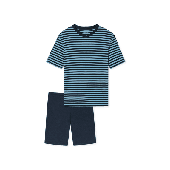 Schiesser Z23 Heren Pyjama Kort V-Hals Gestreept